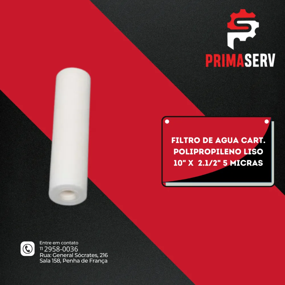 FILTRO DE AGUA CART. POLIPROPILENO LISO 10" X  2.1/2" 5 MICRAS
