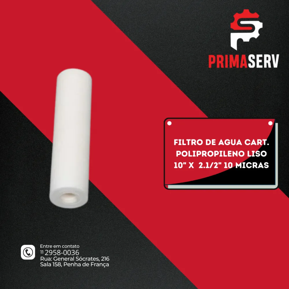 FILTRO DE AGUA CART. POLIPROPILENO LISO 10" X  2.1/2" 10 MICRAS