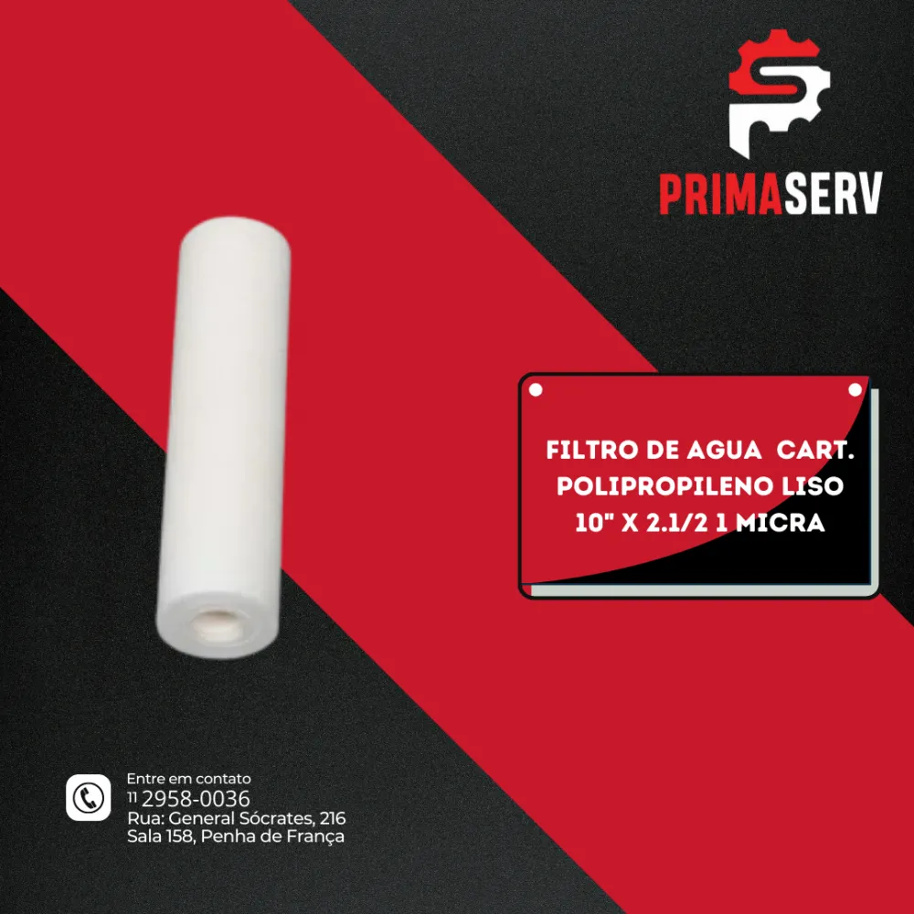 FILTRO DE AGUA  CART. POLIPROPILENO LISO 10" X 2.1/2 1 MICRA