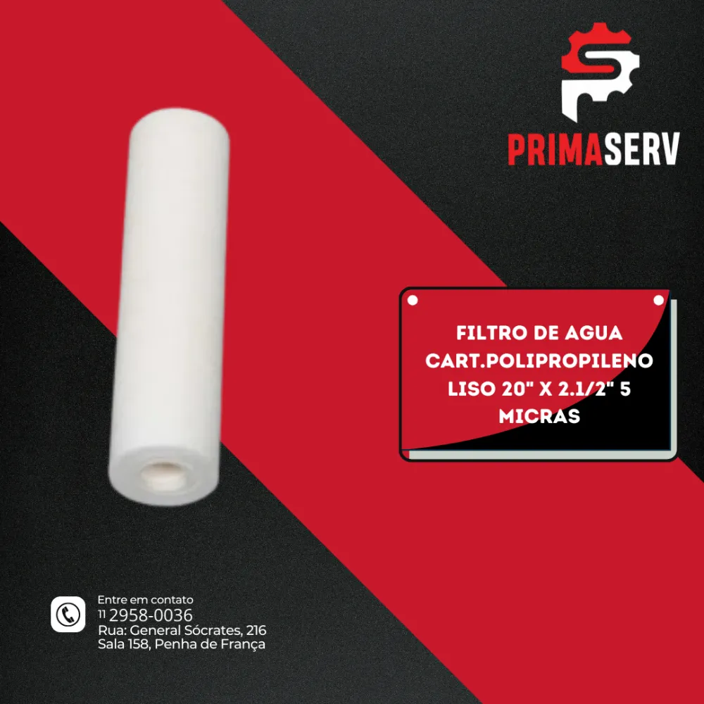 FILTRO DE AGUA  CART.POLIPROPILENO LISO 20" X 2.1/2" 5 MICRAS