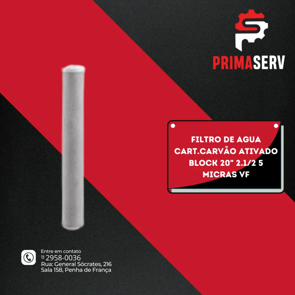 FILTRO DE AGUA  CART.CARVÃO ATIVADO BLOCK 20" 2.1/2 5 MICRAS VF