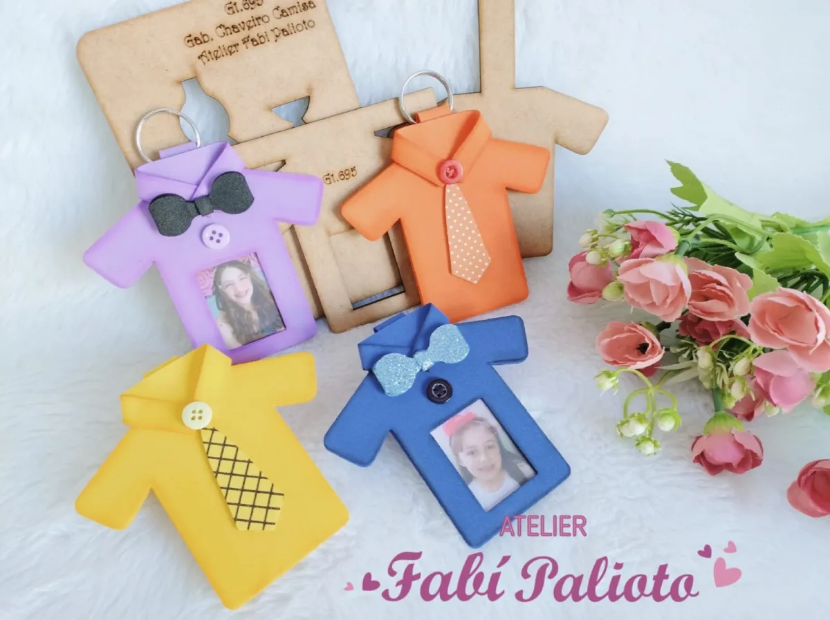 G1.695 Gabarito de Moldes em MDF Chaveiro Camisa