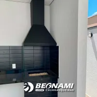 Coifa preta com tubo preto e braseiro de embutir - Foto 2