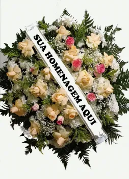 Coroa de Flores Premium Rosada | Florianópolis - Biguaçu - São José - Palhoça