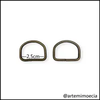 MEIA ARGOLA DE METAL 2,5cm - Foto 2