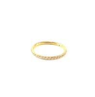 Argola Slim CONCH em TITÂNIO PVD GOLD CRAVEJADA ZIRCONIA Clicker 1.2mm TIT23 - Foto 4