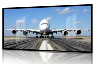 Quadro Decorativo Aeronave Comercial 130x60 Moldura Preta 2x2 cm - Foto 2