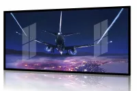 Quadro Decorativo Avião Comercial 130x60 Moldura preta 2x2 cm - Foto 2