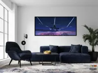 Quadro Decorativo Avião Comercial 130x60 Moldura preta 2x2 cm - Foto 4