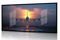 Quadro Decorativo Avião de Passageiros 130x60 Moldura preta 2x2 cm - Foto 2