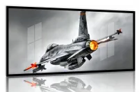 Quadro Decorativo Avião Tático 130x60 Moldura preta 2x2 cm