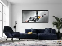 Quadro Decorativo Avião Tático 130x60 Moldura preta 2x2 cm - Foto 4