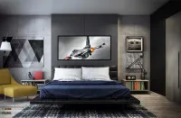 Quadro Decorativo Avião Tático 130x60 Moldura preta 2x2 cm - Foto 5