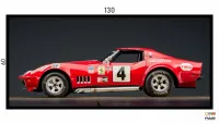 Quadro Decorativo C3 Chevy Corvette Carro Sport 130x60 preta 2x2 cm - Foto 3