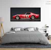 Quadro Decorativo C3 Chevy Corvette Carro Sport 130x60 preta 2x2 cm - Foto 5