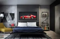 Quadro Decorativo C3 Chevy Corvette Carro Sport 130x60 preta 2x2 cm - Foto 6