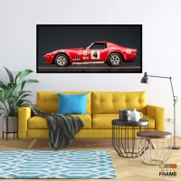Quadro Decorativo C3 Chevy Corvette Carro Sport 130x60 preta 2x2 cm - Foto 7