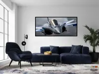 Quadro Decorativo Caça Aéreo 130x60 Moldura preta 2x2 cm - Foto 4