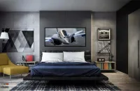 Quadro Decorativo Caça Aéreo 130x60 Moldura preta 2x2 cm - Foto 5
