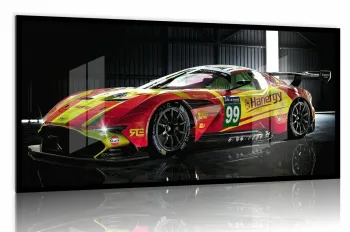 Quadro Decorativo Carro Aston Martin Vulcan GTE 130x60 Moldura preta 2x2 cm