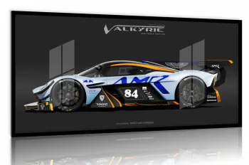Quadro Decorativo Carro Aston Martin130x60 com moldura preta 2x2 cm