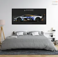 Quadro Decorativo Carro Aston Martin130x60 com moldura preta 2x2 cm - Foto 5