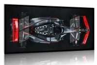 Quadro Decorativo Carro Audi F1 Corrida GP 130x60 moldura preta 2x2 cm