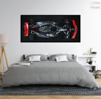 Quadro Decorativo Carro Audi F1 Corrida GP 130x60 moldura preta 2x2 cm - Foto 5