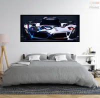 Quadro Decorativo Carro BMW Corrida Conceito 130x60 moldura preta 2x2 cm - Foto 5