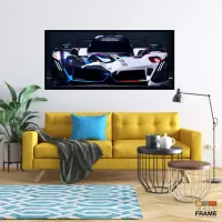 Quadro Decorativo Carro BMW Corrida Conceito 130x60 moldura preta 2x2 cm - Foto 7