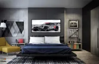 Quadro Decorativo Carro BMW Corrida Marcas 130x60 Moldura preta 2x2 cm - Foto 6