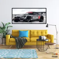 Quadro Decorativo Carro BMW Corrida Marcas 130x60 Moldura preta 2x2 cm - Foto 7