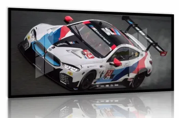Quadro Decorativo Carro BMW-M8-GTE 130x60 Moldura preta 2x2 cm