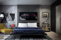 Quadro Decorativo Carro Bugatti Divo sport 130x60 moldura preta 2x2 cm - Foto 5
