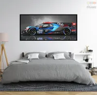 Quadro Decorativo Carro Corrida Alpine A480 130x60 moldura preta 2x2 cm - Foto 5