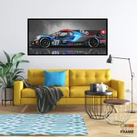 Quadro Decorativo Carro Corrida Alpine A480 130x60 moldura preta 2x2 cm - Foto 7