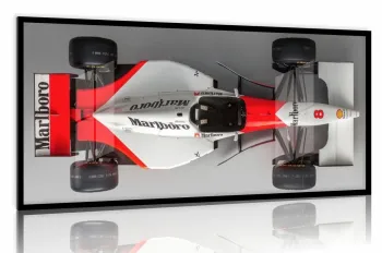Quadro Decorativo Carro Corrida Honda Senna F1 130x60 preta 2x2 cm
