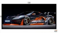Quadro Decorativo Carro Corvette Corrida 130x60 com moldura preta 2x2 cm - Foto 3