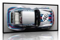 Quadro Decorativo Carro de Corrida Porsche 130x60 com moldura preta 2x2 cm