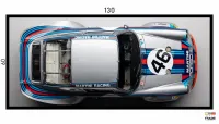 Quadro Decorativo Carro de Corrida Porsche 130x60 com moldura preta 2x2 cm - Foto 3