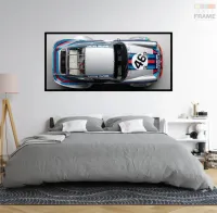 Quadro Decorativo Carro de Corrida Porsche 130x60 com moldura preta 2x2 cm - Foto 6