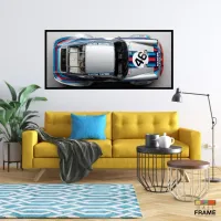 Quadro Decorativo Carro de Corrida Porsche 130x60 com moldura preta 2x2 cm - Foto 7