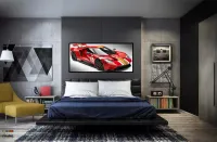Quadro Decorativo Carro de Pista Ford 130x60 com moldura preta 2x2 cm - Foto 6