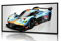 Quadro Decorativo Carro de Rua Aston Martin 130x60 com moldura preta 2x2 cm - Foto 2