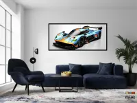 Quadro Decorativo Carro de Rua Aston Martin 130x60 com moldura preta 2x2 cm - Foto 4