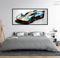 Quadro Decorativo Carro de Rua Aston Martin 130x60 com moldura preta 2x2 cm - Foto 5