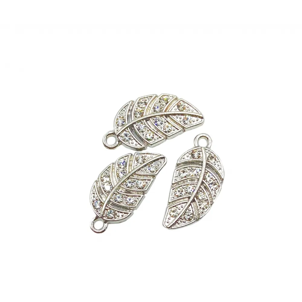 pingente folha 12 strass  Imagem