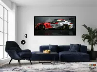 Quadro Decorativo Carro Esportivo corrida 130x60 com moldura preta 2x2 cm - Foto 4