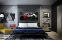 Quadro Decorativo Carro Esportivo corrida 130x60 com moldura preta 2x2 cm - Foto 5