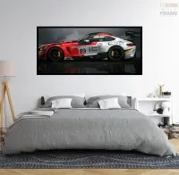 Quadro Decorativo Carro Esportivo corrida 130x60 com moldura preta 2x2 cm - Foto 6